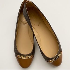 Michael Kors Dark MK Print Flats Sz 7.5